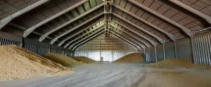 Steel building being used for grain storage