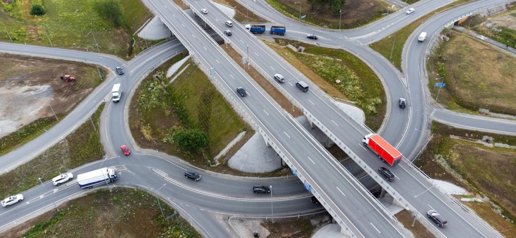 top view of road infrastructure