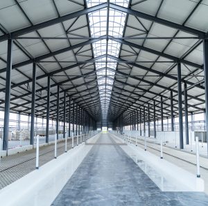 empty steel Farm shed