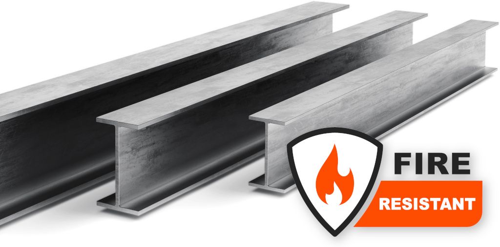 Steel beams with fire resistant vector used