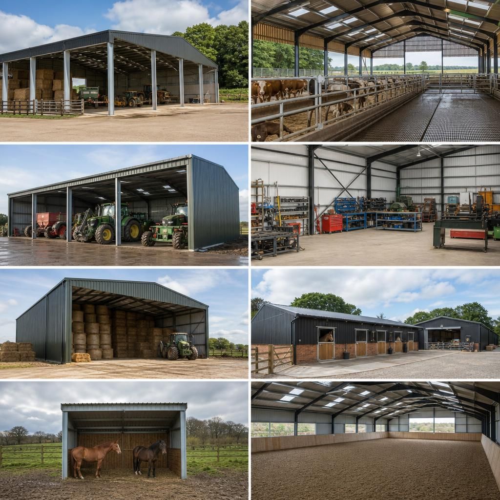 Horse field shelter made with a steel frame
