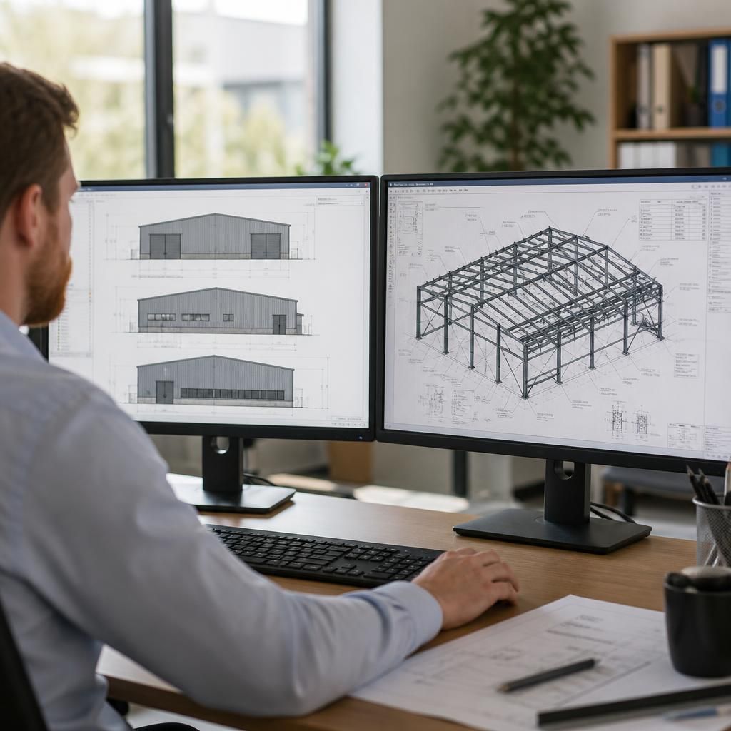Planning elevation and isometric fabrication drawings for a hot rolled steel building