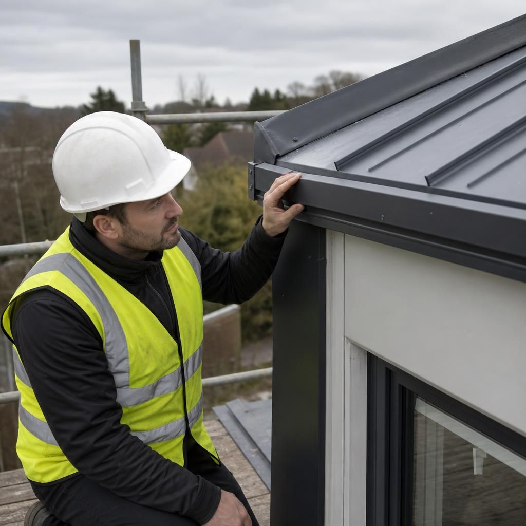 Steel frame home roof junction with protective coating and external cladding