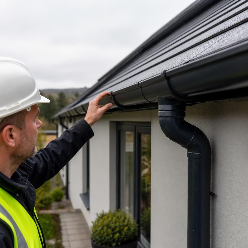 Technician inspecting protective coating on a steel frame connection